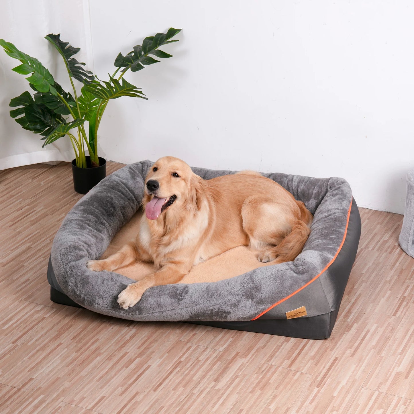 Super soft orthopedic foam dog bed with sleeping mat, cotton padded cushion and removable cover