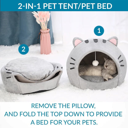 Super cat bed, warm house for pets.