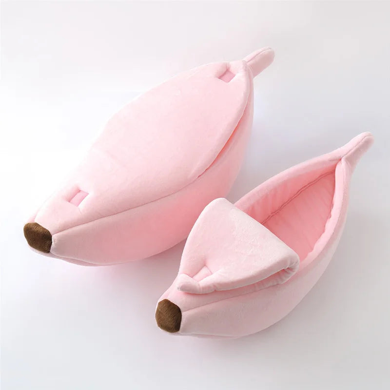 Banana cat bed, cute, funny, cozy.