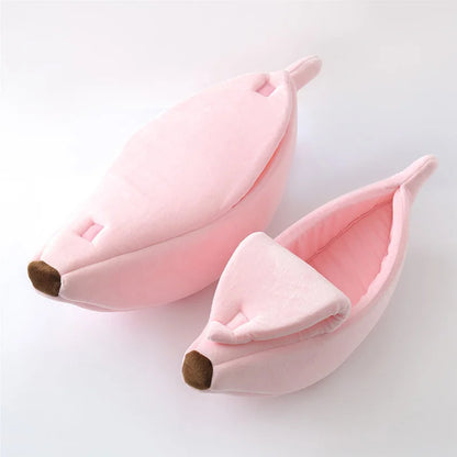Banana cat bed, cute, funny, cozy.