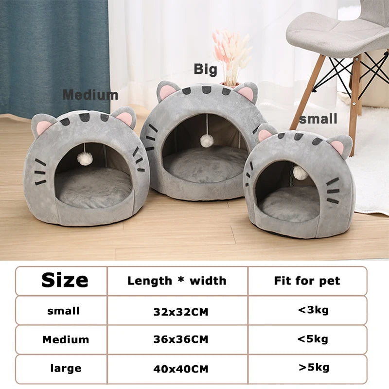 Super cat bed, warm house for pets.