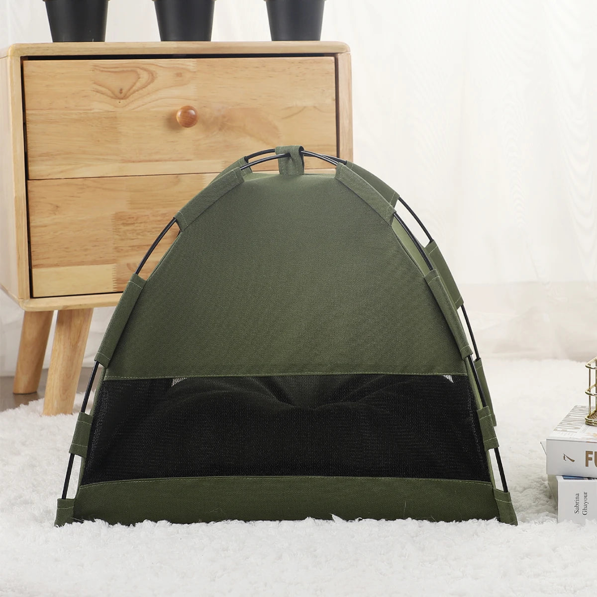 Pet beds, cat tents, home products.
