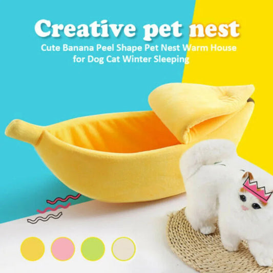 Banana cat bed, cute, funny, cozy.