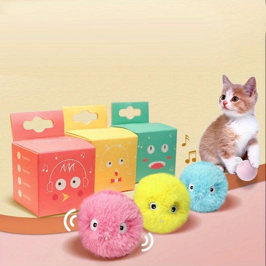 1/3pcs Smart Interactive Ball Plush Toy for Dogs and Cats