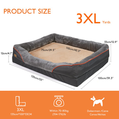 Super soft orthopedic foam dog bed with sleeping mat, cotton padded cushion and removable cover