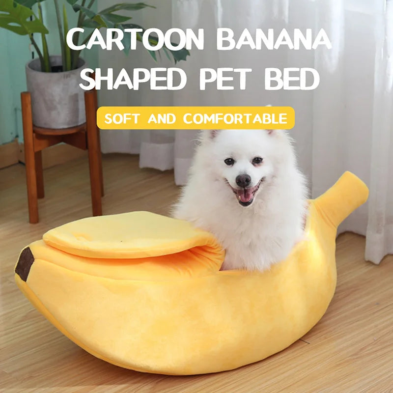 Banana cat bed, cute, funny, cozy.