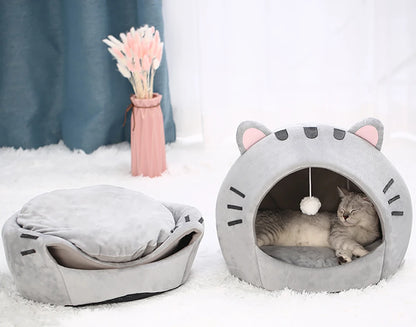 Super cat bed, warm house for pets.