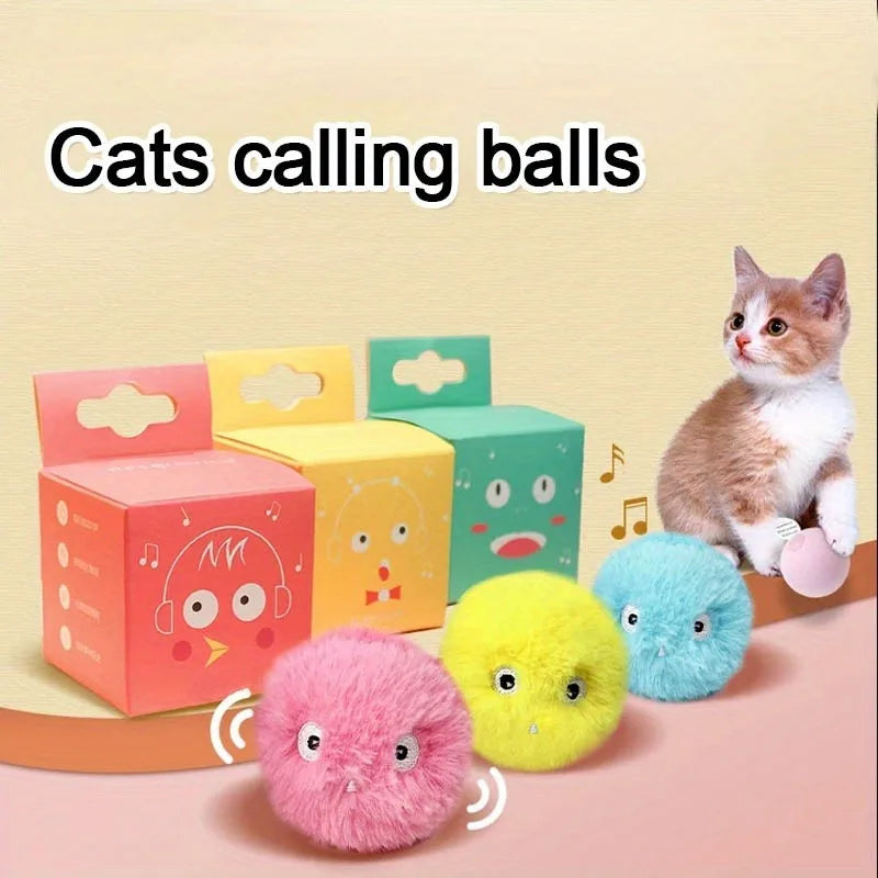 1/3pcs Smart Interactive Ball Plush Toy for Dogs and Cats