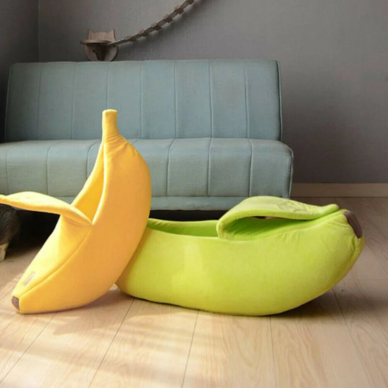 Banana cat bed, cute, funny, cozy.