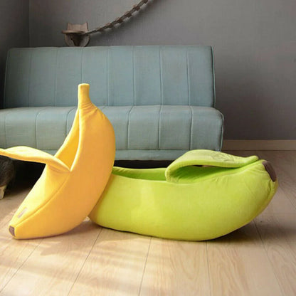 Banana cat bed, cute, funny, cozy.