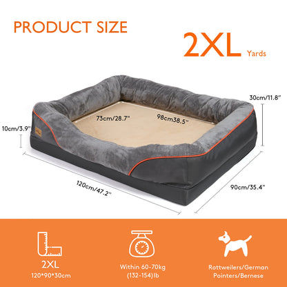 Super soft orthopedic foam dog bed with sleeping mat, cotton padded cushion and removable cover
