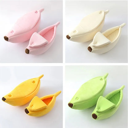 Banana cat bed, cute, funny, cozy.