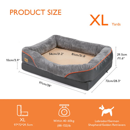 Super soft orthopedic foam dog bed with sleeping mat, cotton padded cushion and removable cover