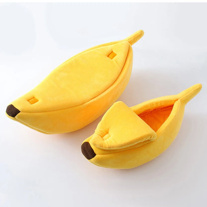 Banana cat bed, cute, funny, cozy.