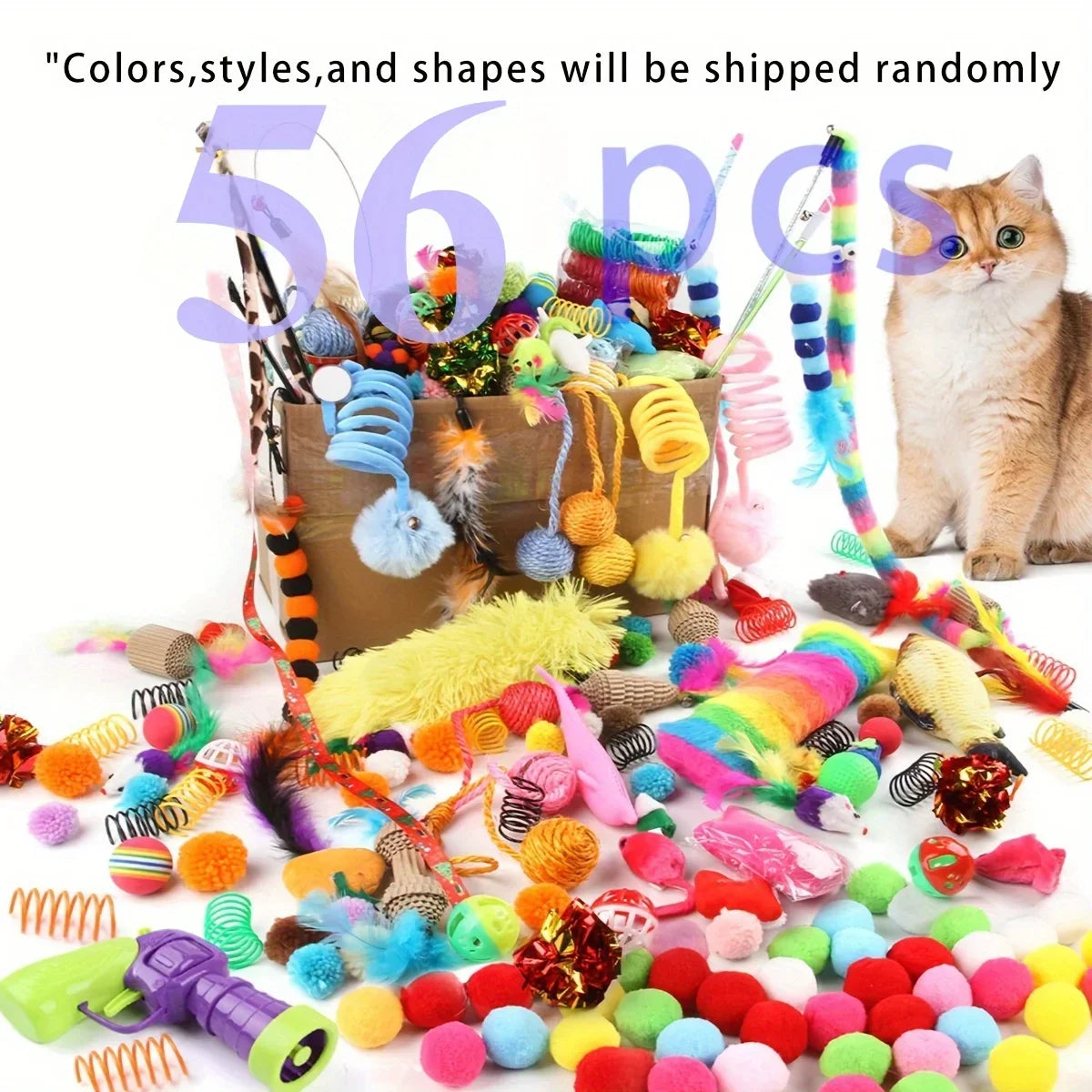 Mixed pack of 56/28/14 cat toys