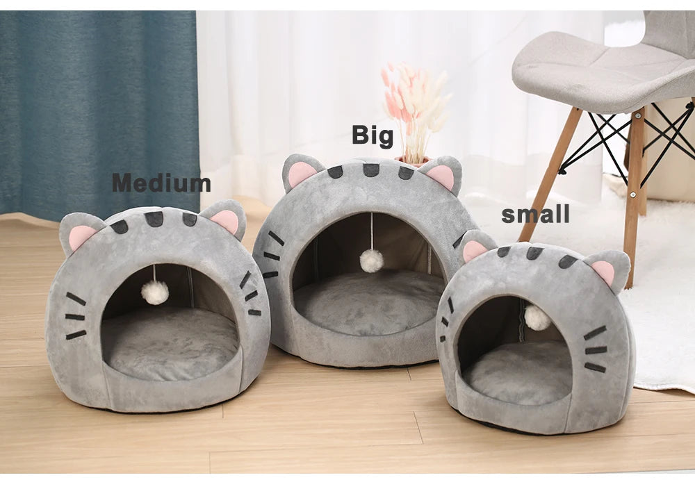 Super cat bed, warm house for pets.