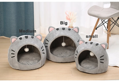 Super cat bed, warm house for pets.