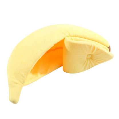 Banana cat bed, cute, funny, cozy.
