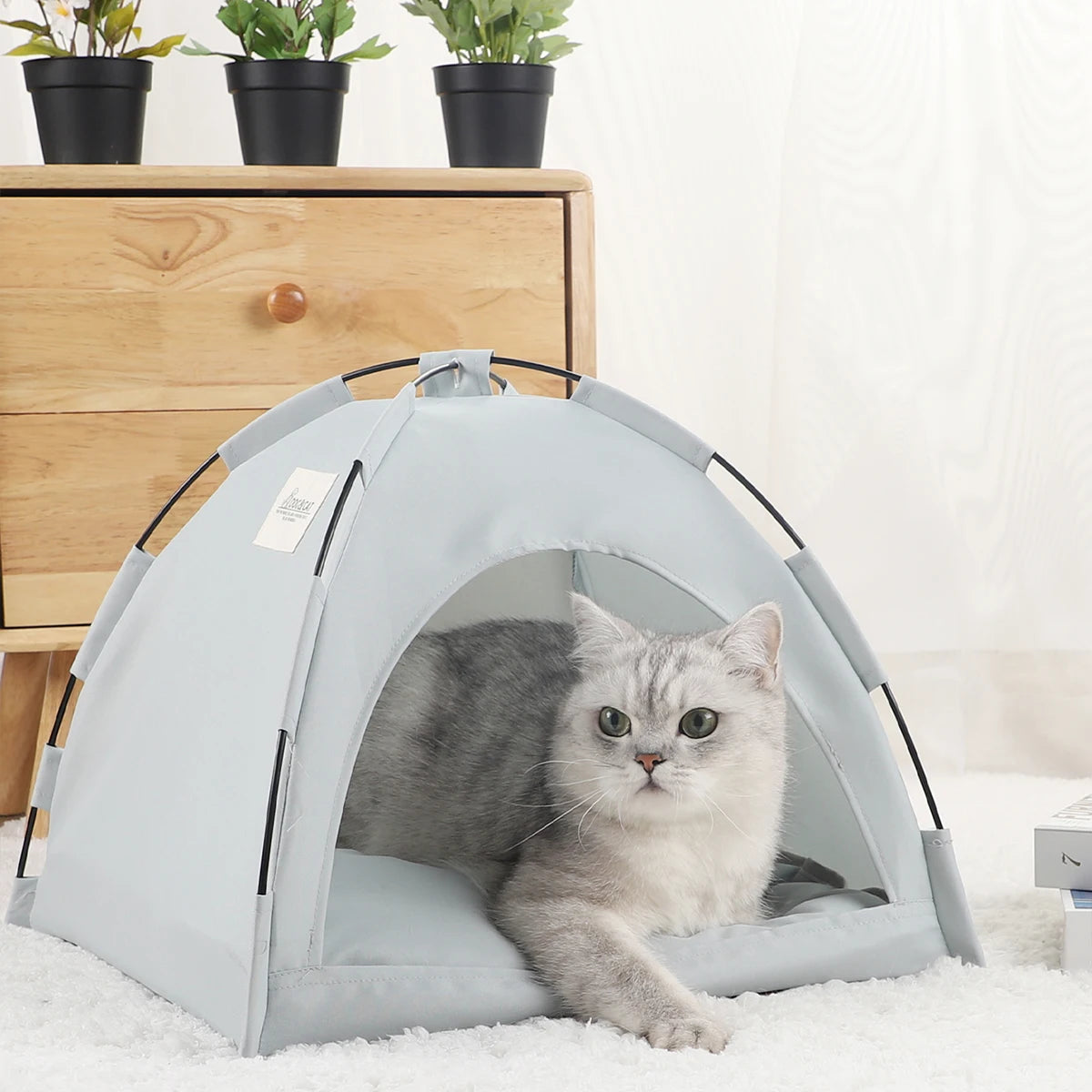 Pet beds, cat tents, home products.