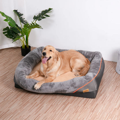 Super soft orthopedic foam dog bed with sleeping mat, cotton padded cushion and removable cover
