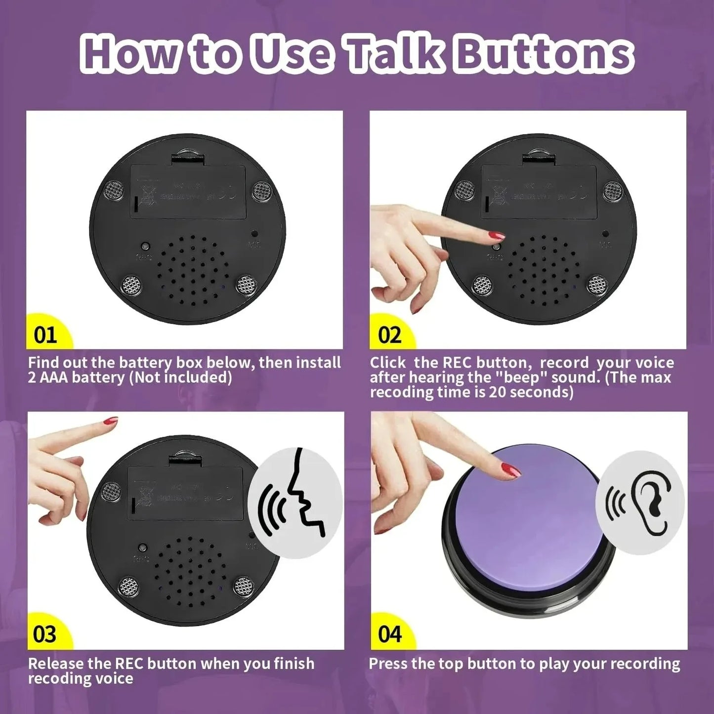 Dog Communication Buttons Voice Recording Button