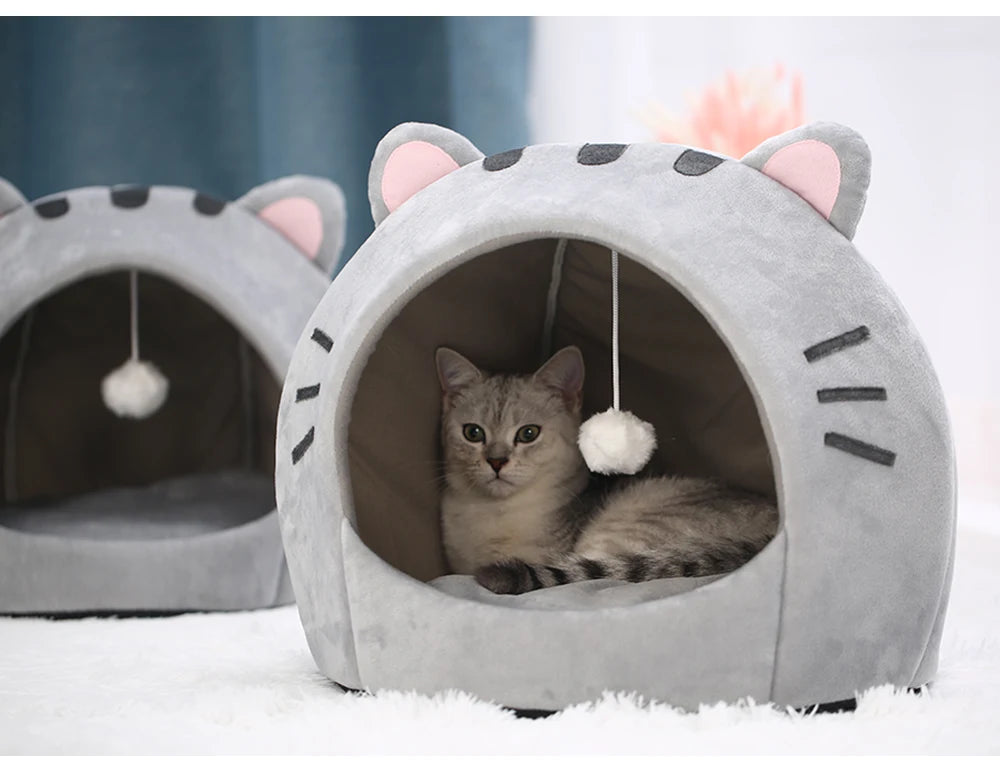 Super cat bed, warm house for pets.
