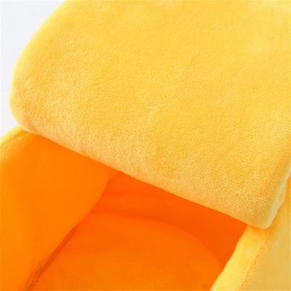 Banana cat bed, cute, funny, cozy.