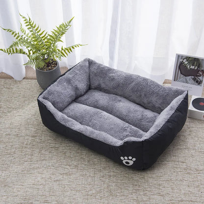 Colorful square dog bed for winter, soft and warm, waterproof.