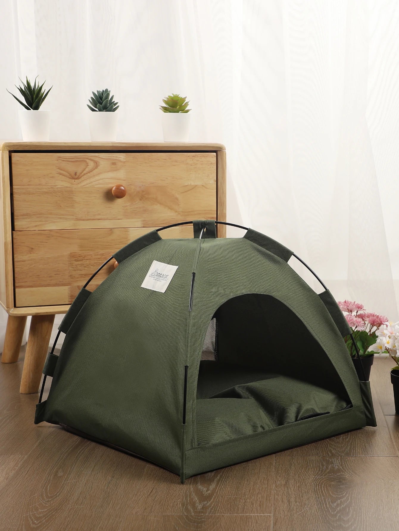 Pet beds, cat tents, home products.