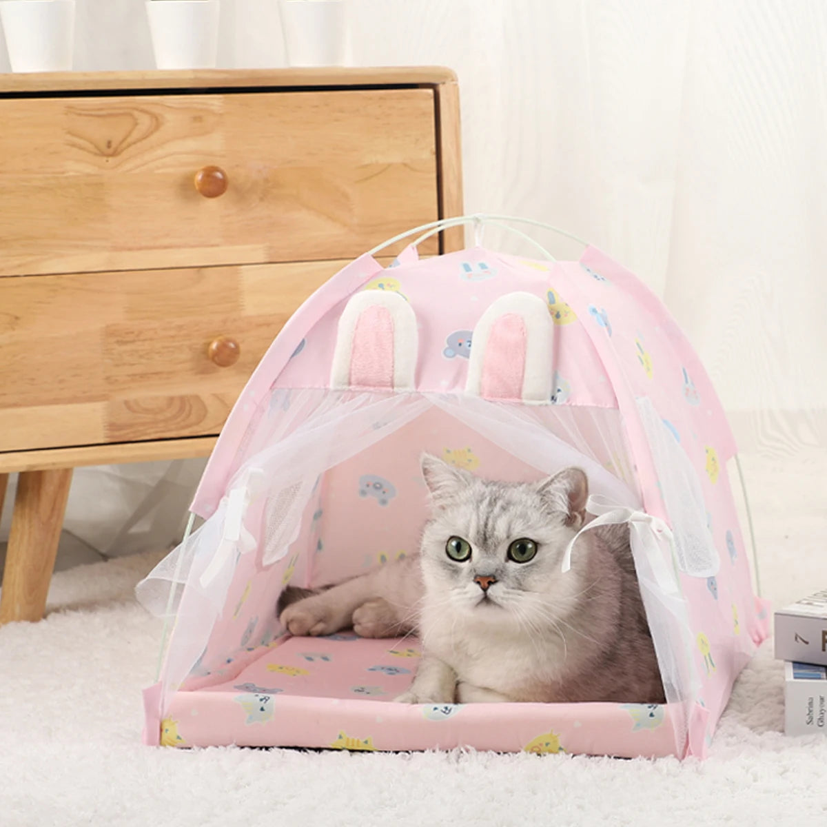 Pet beds, cat tents, home products.